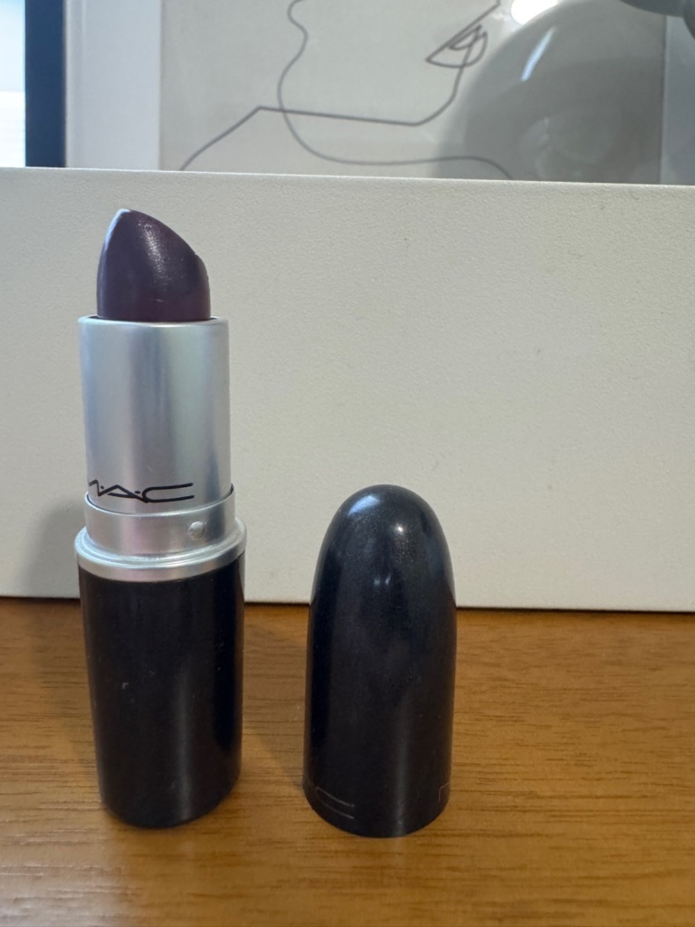 MAC Cosmetics Satin Deep Plum Lipstick - Dark Plum Shade